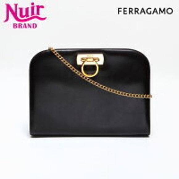 Salvatore Ferragamo Handbags - Salvatore Ferragamo Leather Gancini Shoulder Bag Brown
